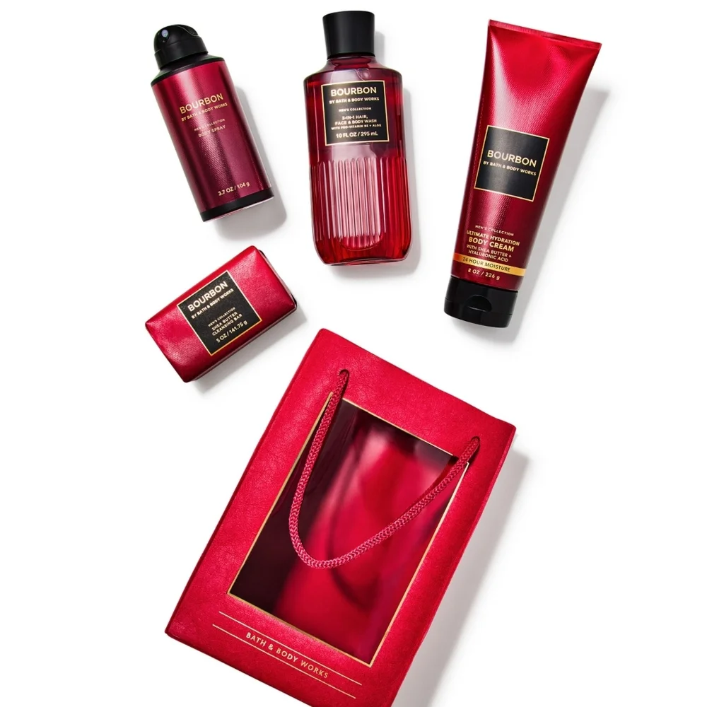 Bath & Body Works Men's Bourbon Collection 5 Piece Gift Set NEW RARE